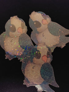 Glitter Parrot Sticker - water resistant