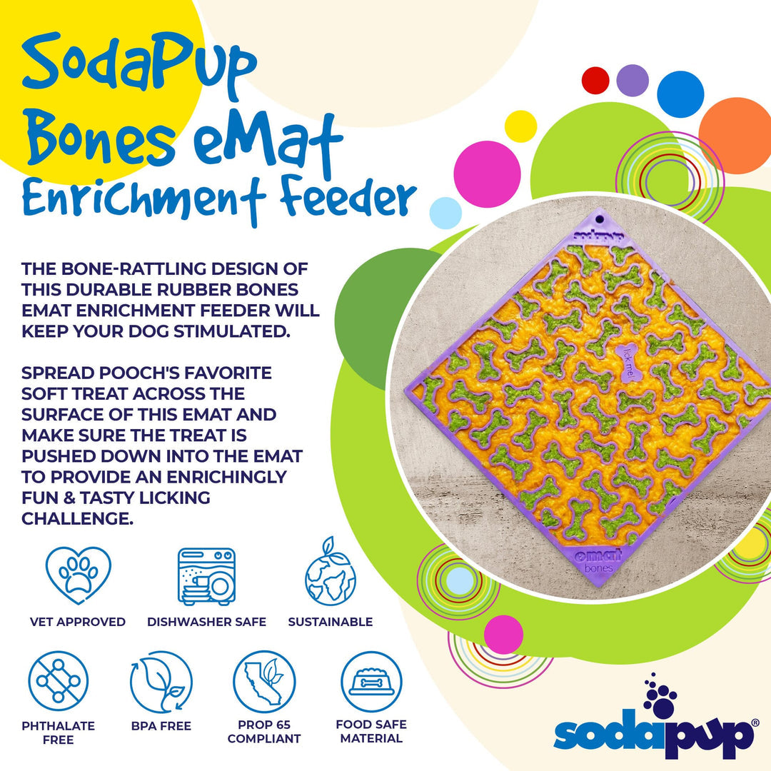 Sodapup Bones Design Emat Enrichment Licking Mat