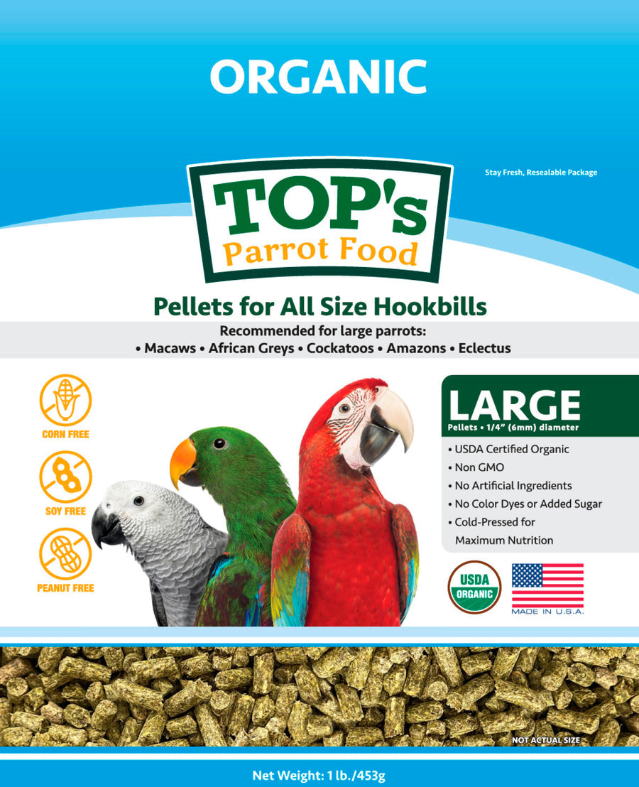 TOP's Medium/Large Parrot Pellets 10 lbs bag (Special Order)