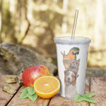 Load image into Gallery viewer, PETS- Plastic Tumbler &amp; Straw
